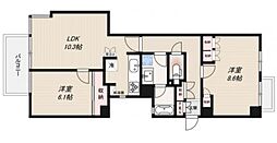 都電荒川線 面影橋駅 徒歩5分の賃貸マンション 4階2LDKの間取り
