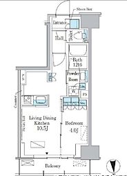 JR総武線 大久保駅 徒歩6分の賃貸マンション 4階1LDKの間取り