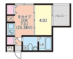 西武新宿線 中井駅 徒歩4分の賃貸マンション 2階1DKの間取り