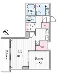 京王井の頭線 神泉駅 徒歩10分の賃貸マンション 3階1LDKの間取り