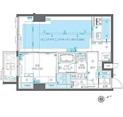 東京メトロ日比谷線 広尾駅 徒歩11分の賃貸マンション 4階1LDKの間取り