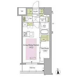 東京メトロ東西線 早稲田駅 徒歩6分の賃貸マンション 4階1LDKの間取り
