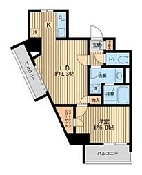 東京メトロ東西線 早稲田駅 徒歩7分の賃貸マンション 11階1Kの間取り