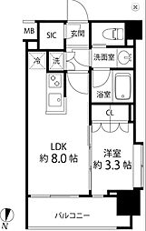 JR山手線 目白駅 徒歩10分の賃貸マンション 8階1LDKの間取り