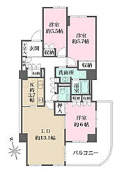 東京メトロ東西線 早稲田駅 徒歩8分の賃貸マンション 11階3LDKの間取り