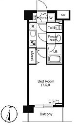 西武新宿線 下落合駅 徒歩1分の賃貸マンション 6階1Kの間取り