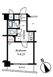 JR総武線 東中野駅 徒歩8分の賃貸マンション 3階1Kの間取り