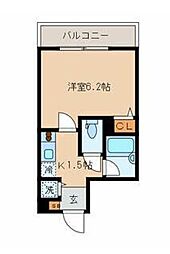 西武新宿線 中井駅 徒歩8分の賃貸マンション 3階1Kの間取り