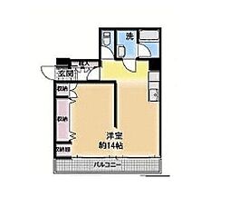 極光マンション 1LKの間取図画像
