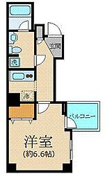 プレール・ドゥーク北新宿 1Kの間取図画像