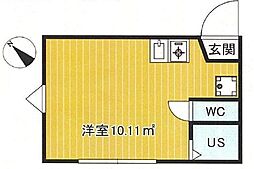 フェリスパルファン ワンルームの間取図画像