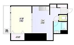 アベ・マンション 1DKの間取図画像