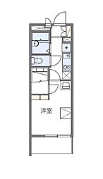 シェモア3 1Kの間取図画像