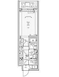 PREMIUMCUBE東中野 1Kの間取図画像