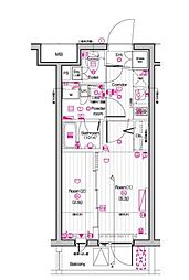 THEPREMIUMCUBEG東中野 2Kの間取図画像
