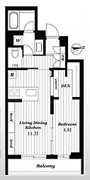 風香東新宿 1LDKの間取図画像