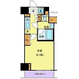 ジェノヴィア新宿中落合スカイガーデン 1Kの間取図画像