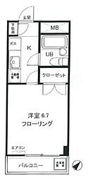 クレスト東新宿 1Kの間取図画像