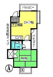 東京メトロ丸ノ内線 荻窪駅 徒歩16分の賃貸マンション 1階1DKの間取り