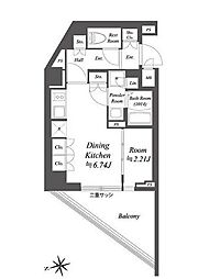 東京メトロ丸ノ内線 荻窪駅 徒歩16分の賃貸マンション 4階1DKの間取り