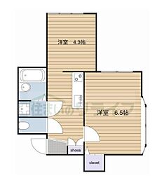 東京メトロ丸ノ内線 荻窪駅 徒歩14分の賃貸アパート 2階1SKの間取り