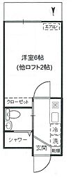 JR中央線 西荻窪駅 徒歩6分の賃貸アパート 2階1Kの間取り