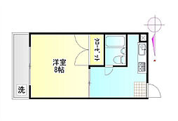 東京メトロ丸ノ内線 新中野駅 徒歩8分の賃貸マンション 2階1DKの間取り