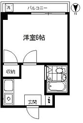 JR総武線 中野駅 徒歩8分の賃貸マンション 3階1Kの間取り