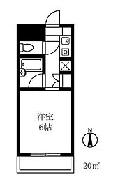 JR総武線 高円寺駅 徒歩6分の賃貸マンション 3階ワンルームの間取り