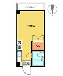 東京メトロ丸ノ内線 西新宿駅 徒歩9分の賃貸マンション 2階1Kの間取り