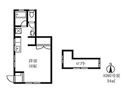 サニネス阿佐ヶ谷A棟 ワンルームの間取図画像