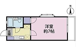 JR中央線 高円寺駅 徒歩10分の賃貸マンション 1階1Kの間取り
