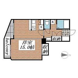 JR総武線 大久保駅 徒歩4分の賃貸マンション 1階1LDKの間取り