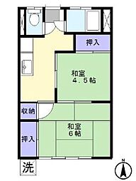 東京メトロ丸ノ内線 新高円寺駅 徒歩7分の賃貸アパート 1階1SKの間取り