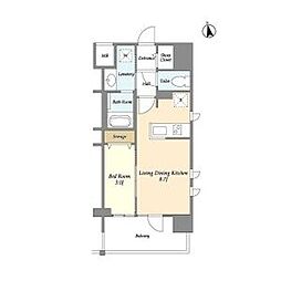 東京メトロ丸ノ内線 中野坂上駅 徒歩7分の賃貸マンション 4階1LDKの間取り