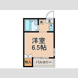 西武新宿線 沼袋駅 徒歩6分の賃貸マンション 3階ワンルームの間取り
