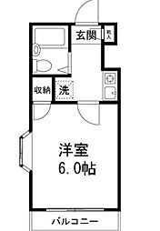 東京メトロ東西線 落合駅 徒歩10分の賃貸アパート 1階1Kの間取り