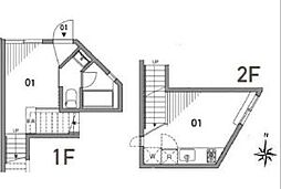 JR中央線 中野駅 徒歩9分の賃貸アパート 1階1DKの間取り
