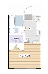 東京メトロ丸ノ内線 南阿佐ケ谷駅 徒歩11分の賃貸アパート 2階1Kの間取り