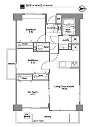 JR中央線 西荻窪駅 徒歩10分の賃貸マンション 5階3LDKの間取り
