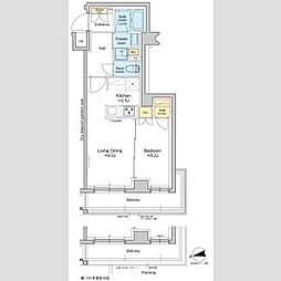 JR中央線 高円寺駅 徒歩9分の賃貸マンション 3階1LDKの間取り