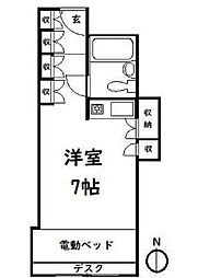 JR中央線 中野駅 徒歩7分の賃貸マンション 2階ワンルームの間取り