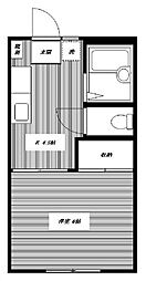 JR総武線 荻窪駅 徒歩9分の賃貸マンション 1階1Kの間取り