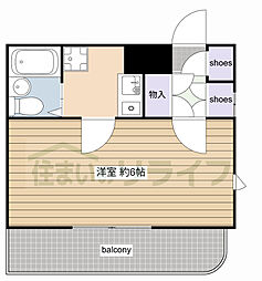 JR総武線 大久保駅 徒歩12分の賃貸マンション 1階1Kの間取り
