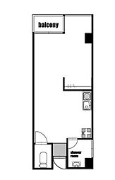 東京メトロ丸ノ内線 西新宿駅 徒歩7分の賃貸マンション 5階ワンルームの間取り