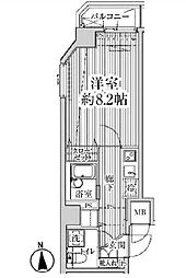 JR総武線 東中野駅 徒歩6分の賃貸マンション 1階1Kの間取り