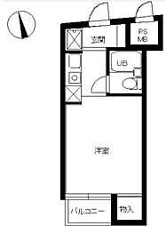 東京メトロ丸ノ内線 西新宿駅 徒歩3分の賃貸マンション 3階ワンルームの間取り