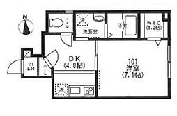 西武新宿線 野方駅 徒歩10分の賃貸アパート 1階1DKの間取り