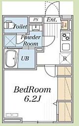 京王線 芦花公園駅 徒歩8分の賃貸アパート 1階1Kの間取り