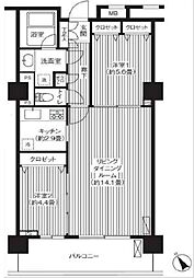 京王井の頭線 高井戸駅 徒歩8分の賃貸マンション 10階2LDKの間取り
